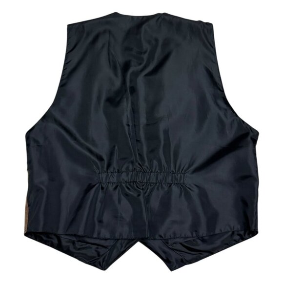VINTAGE LEARSI Genuine Leather 90s Suede Patchwork Brown Casual Vest Womens 2X - Picture 4 of 5